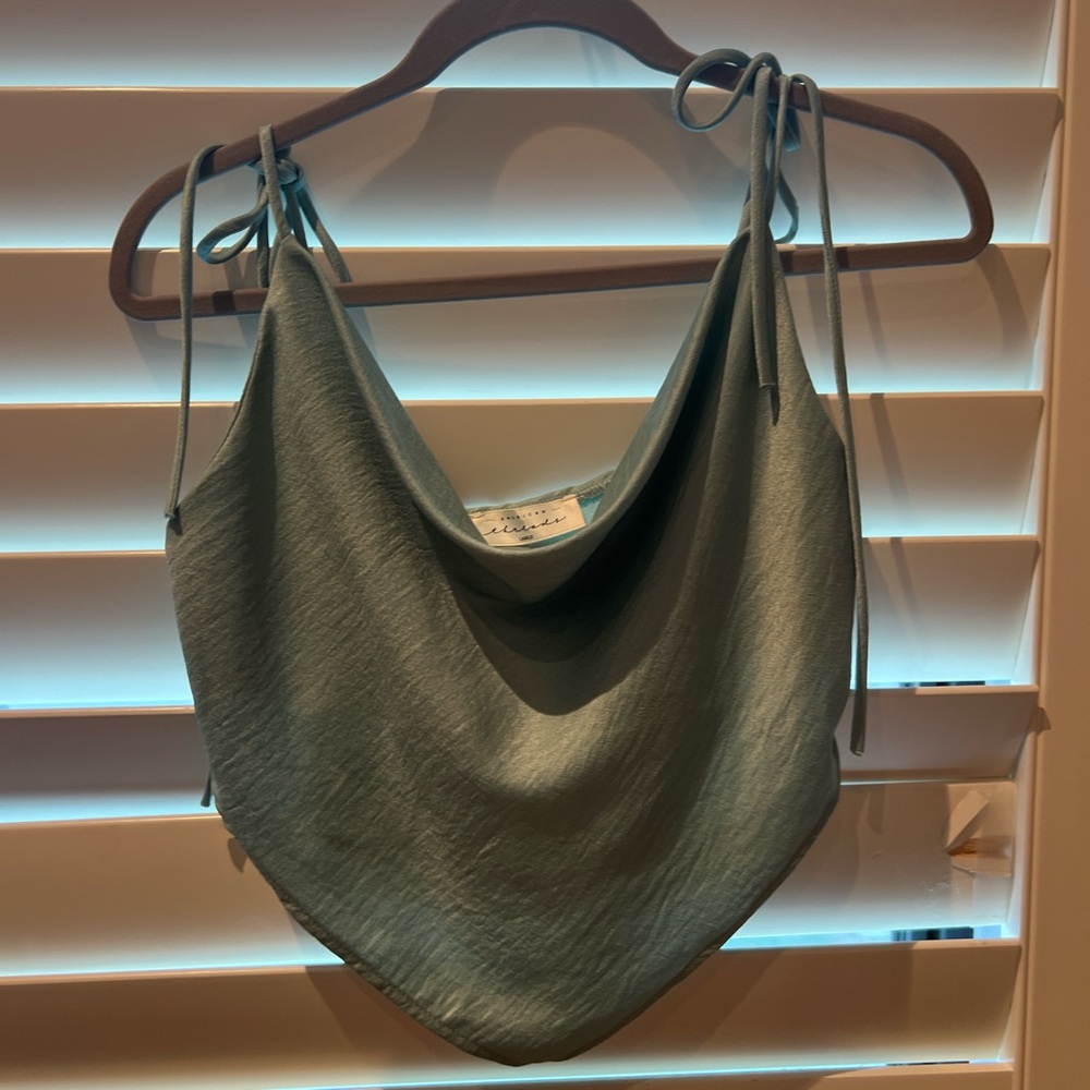 Green/Blue Silk American Threads Top
